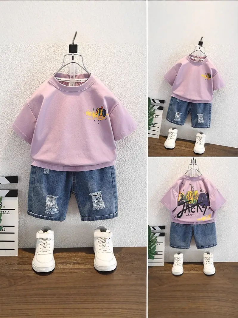 Kids Purple Short Sleeve T-Shirt 2026 New Model - Image 3