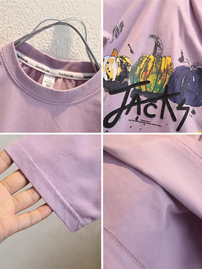 Kids Purple Short Sleeve T-Shirt 2026 New Model - Image 5