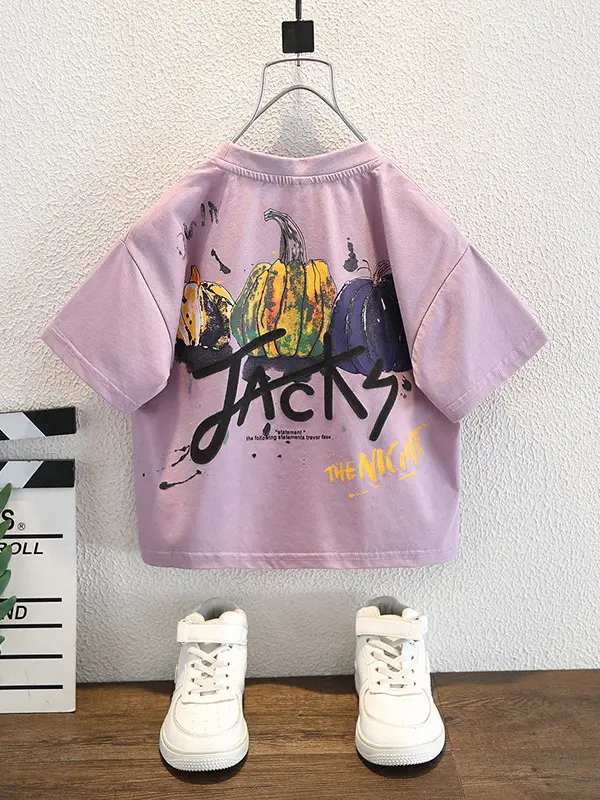 Kids Purple Short Sleeve T-Shirt 2026 New Model - Image 6