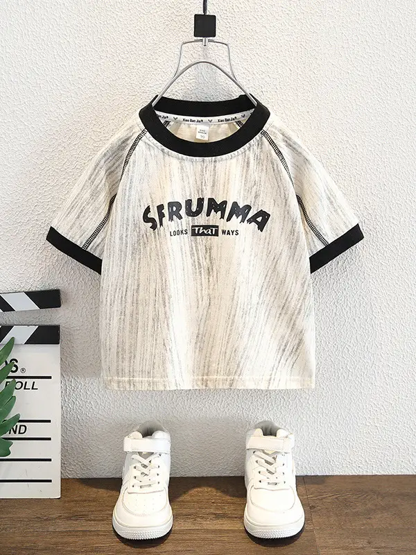 8266 Boys T-Shirt 2026 Round Neck Cotton Shorts Set - Image 5