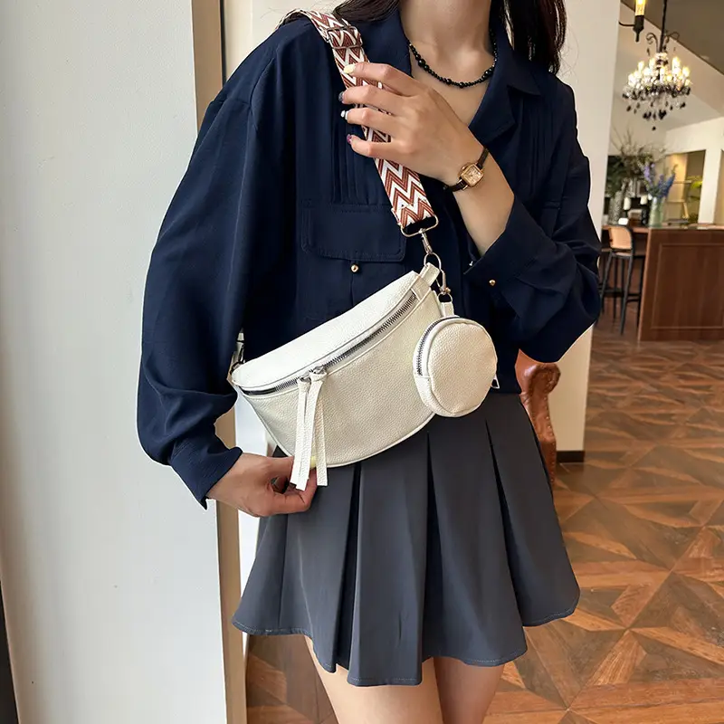 2024 Women's Pu Texture Chest Bag Set of 4 - Image 6