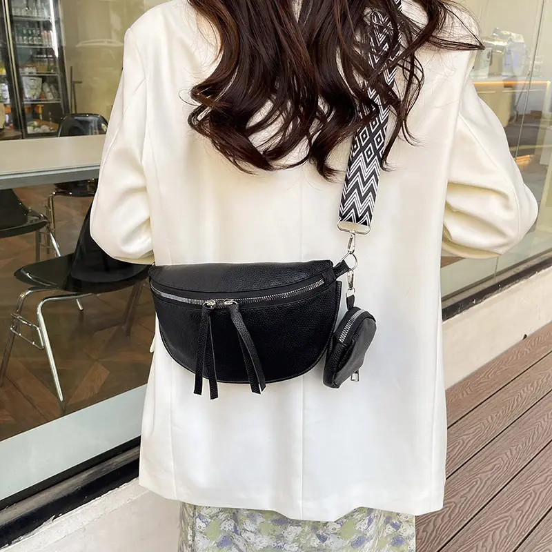 2024 Women's Pu Texture Chest Bag Set of 4 - Image 7