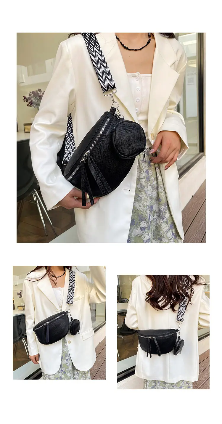 2024 Women's Pu Texture Chest Bag Set of 4 — feature 11