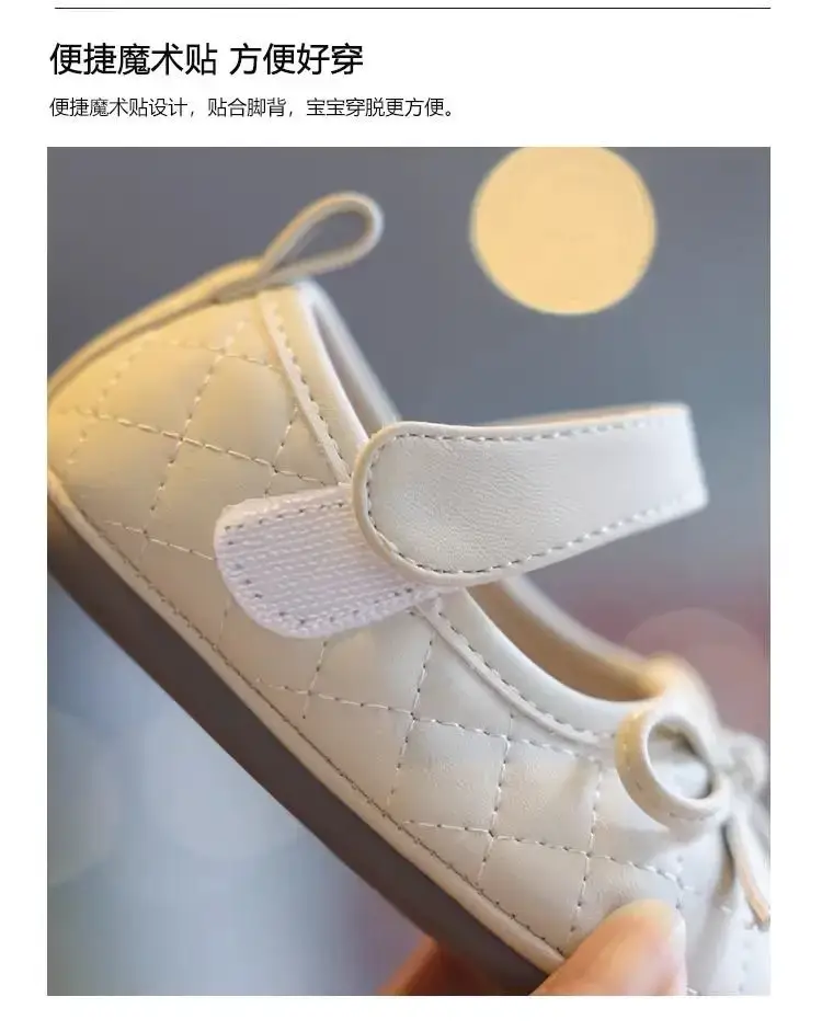 Baby Princess Shoes Gold Bow 1-3Yrs Soft Leather Flats — feature 5