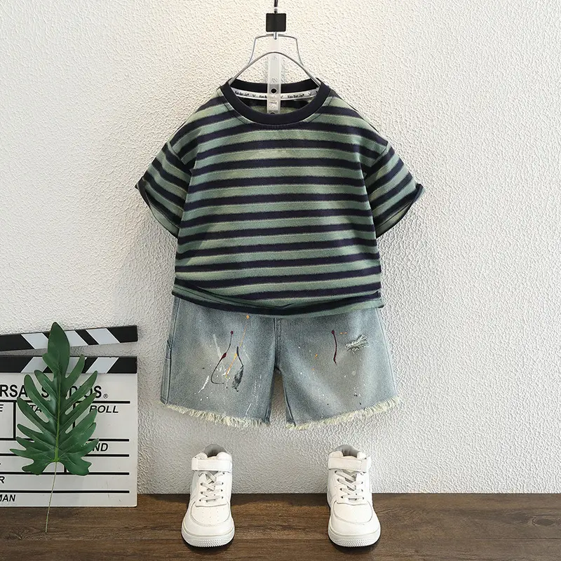Boys Striped Thin T-Shirt Loose Casual Summer Top - Image 4