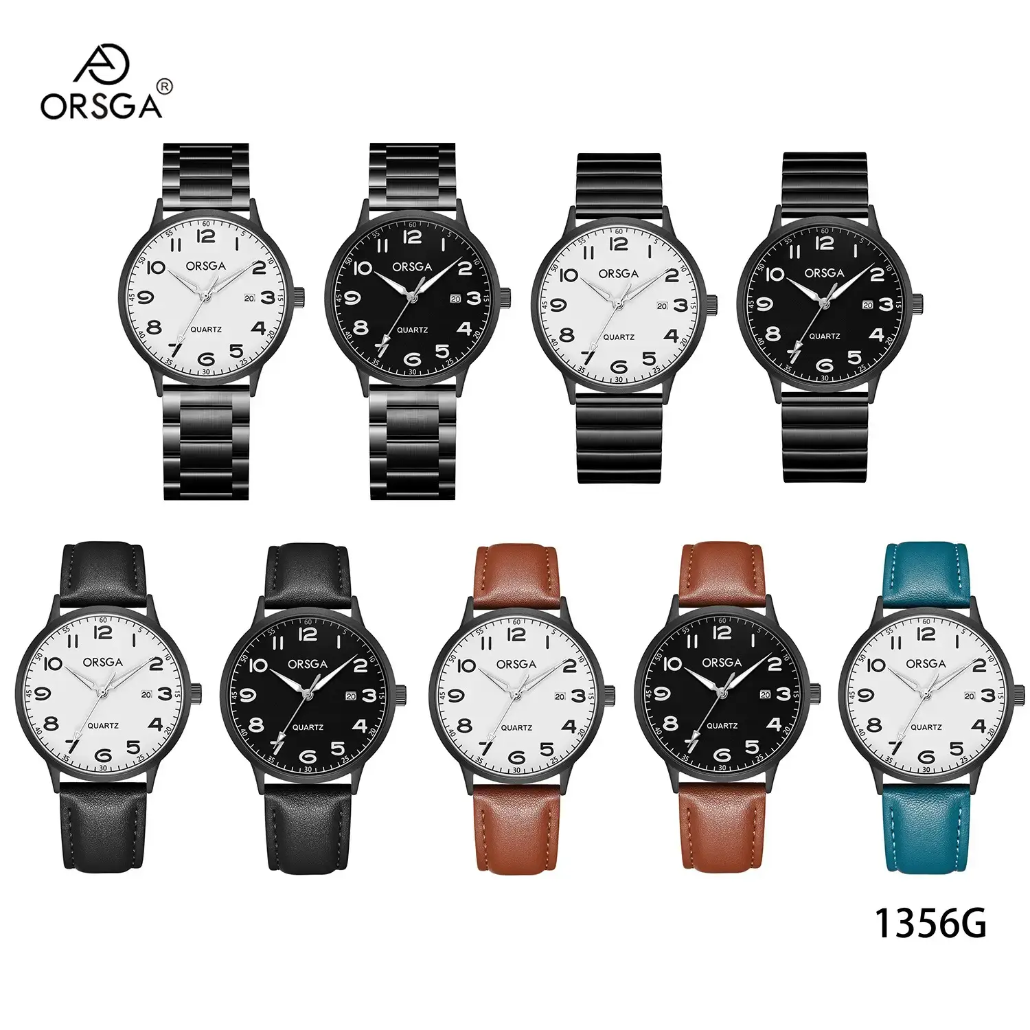 Orsga Quartz Leather Strap Watch for Men Women - Image 20