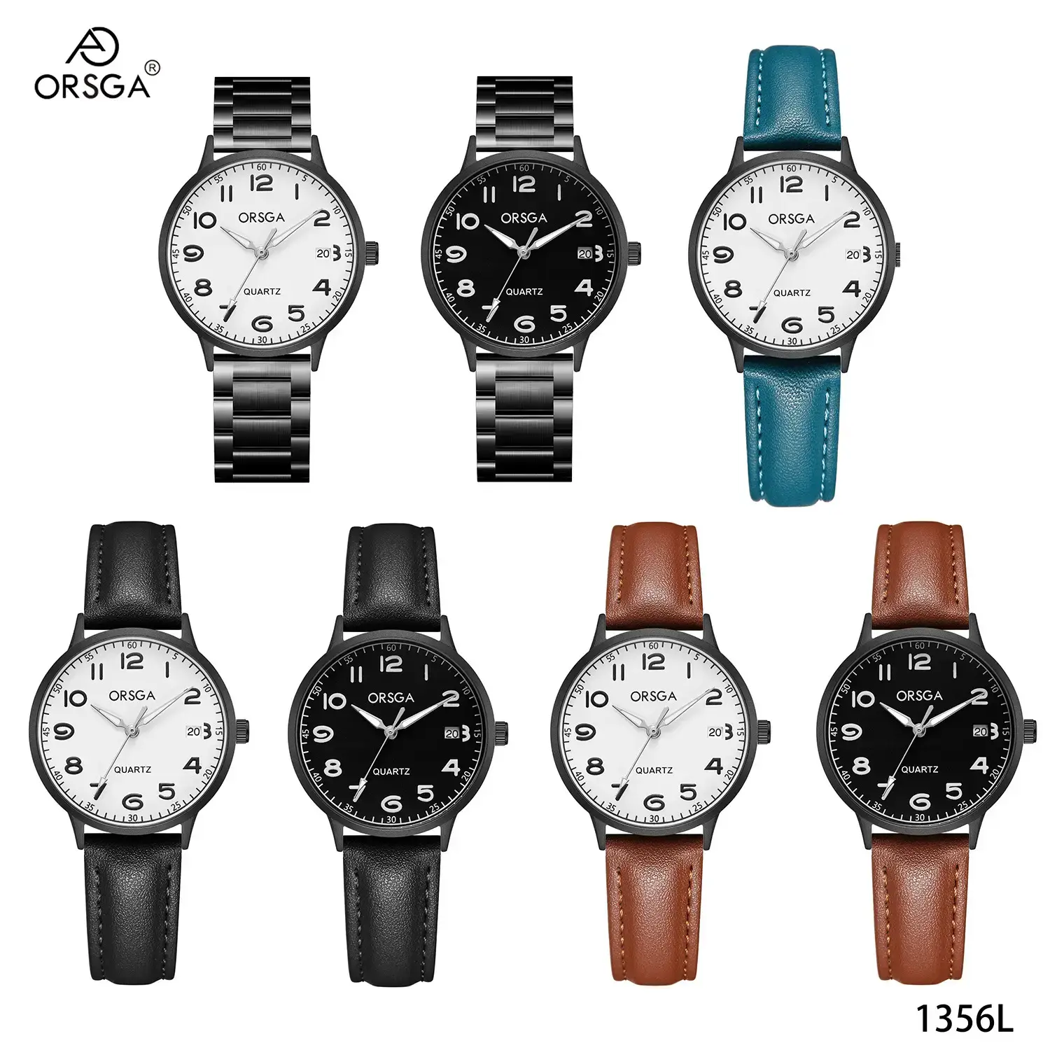 Orsga Quartz Leather Strap Watch for Men Women - Image 21