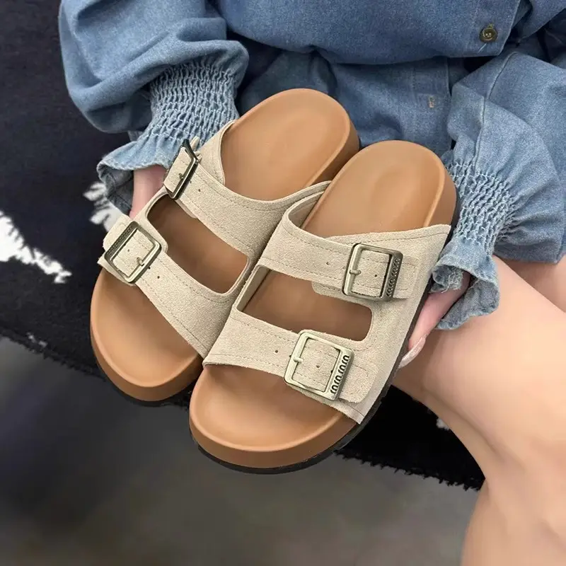 Birkenstock Sandals for Women's Summer Outer Wear 2025 New Thick-Soled Flip-Flops for Women's High-End Seaside Beach Sandals