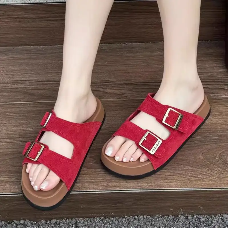 Birkenstock Sandals for Women's Summer Outer Wear 2025 New Thick-Soled Flip-Flops for Women's High-End Seaside Beach Sandals