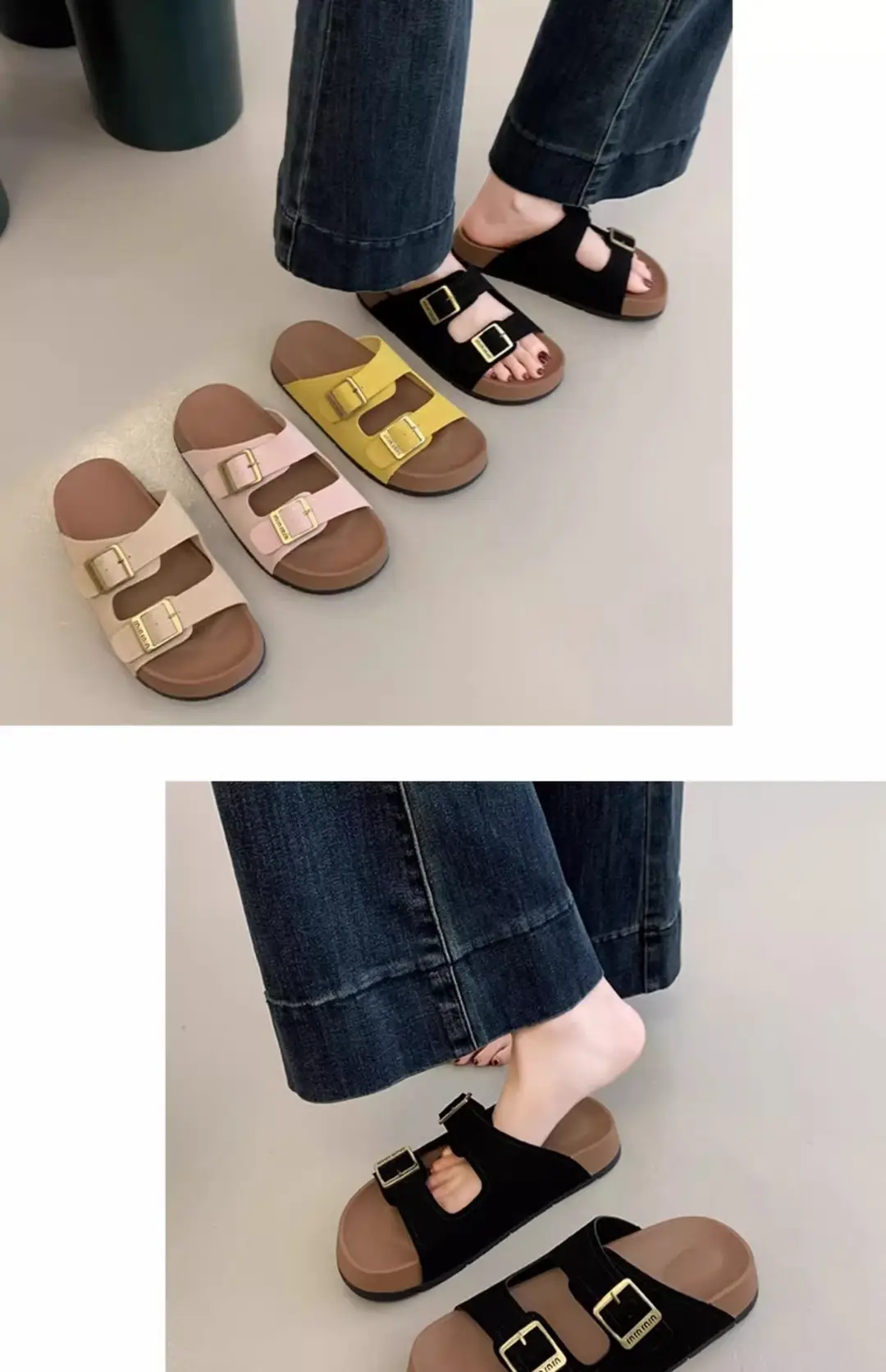 Birkenstock Sandals for Women's Summer Outer Wear 2025 New Thick-Soled Flip-Flops for Women's High-End Seaside Beach Sandals — feature 13