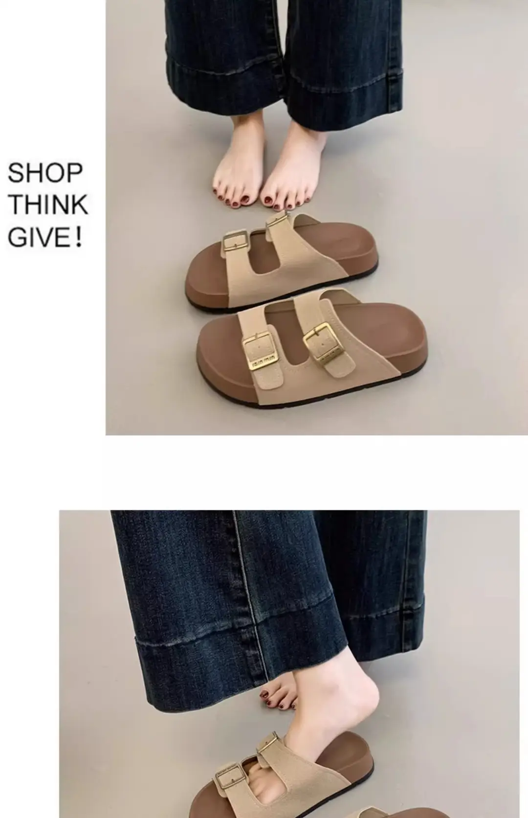Birkenstock Sandals for Women's Summer Outer Wear 2025 New Thick-Soled Flip-Flops for Women's High-End Seaside Beach Sandals — feature 28