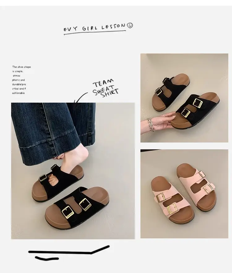 Birkenstock Sandals for Women's Summer Outer Wear 2025 New Thick-Soled Flip-Flops for Women's High-End Seaside Beach Sandals — feature 3