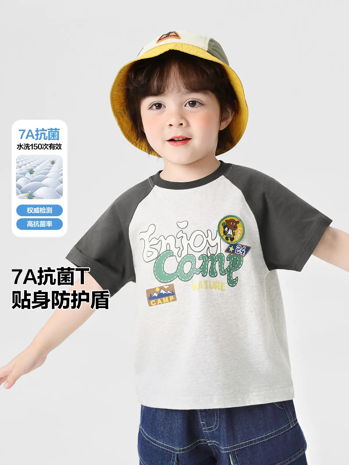 Right European Boys' Summer Outfit T-Shirt Denim Shorts - Image 6