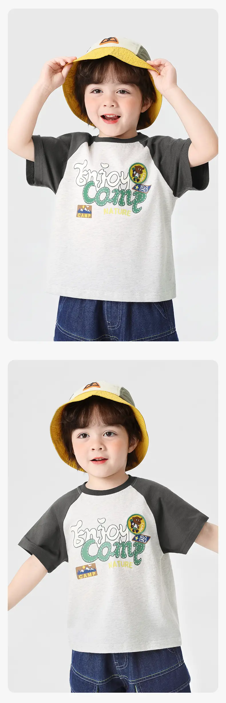 Right European Boys' Summer Outfit T-Shirt Denim Shorts — feature 12