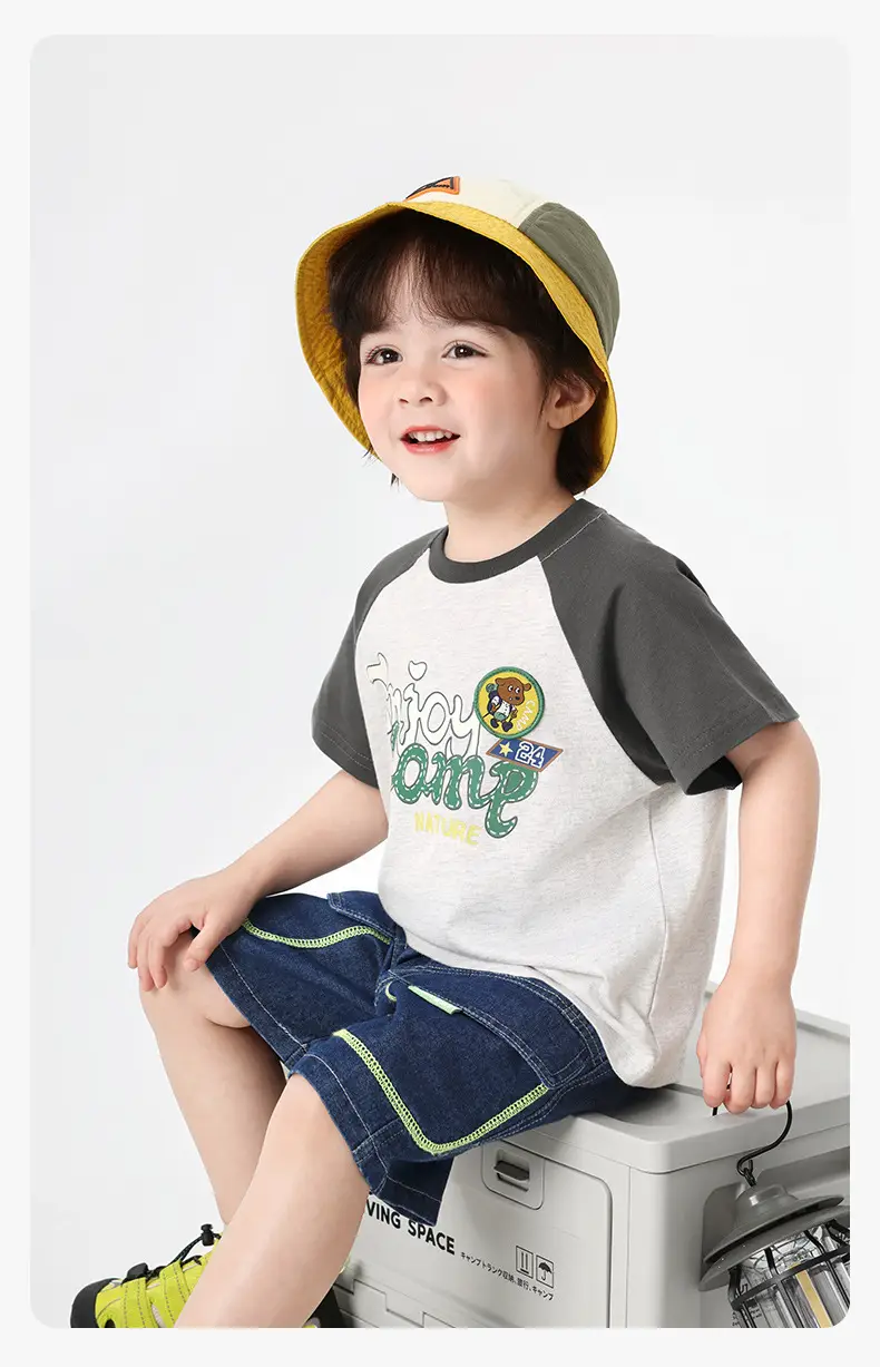 Right European Boys' Summer Outfit T-Shirt Denim Shorts — feature 14