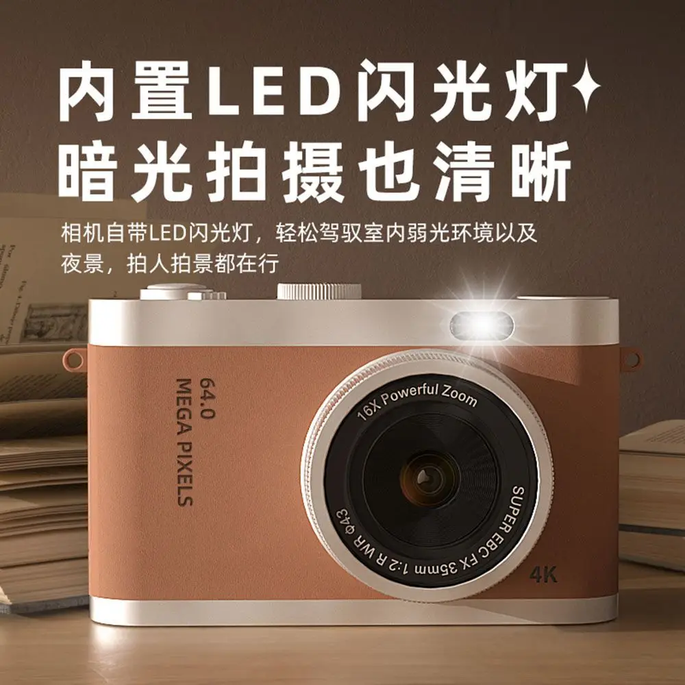 Dual-Camera Selfie-Capable Ccd Digital Camera for Students, Portable Retro Compact Point-And-Shoot Camera with Dual Lenses