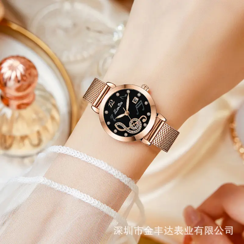Women's Rose Gold Musical Watch with Crystal Dial - Image 5