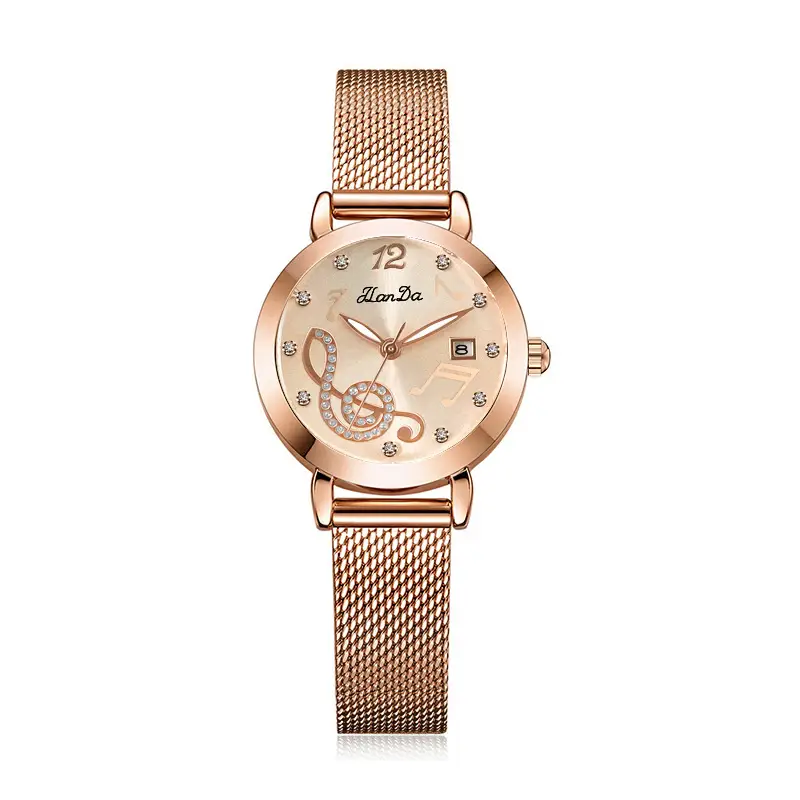Women's Rose Gold Musical Watch with Crystal Dial - Image 8
