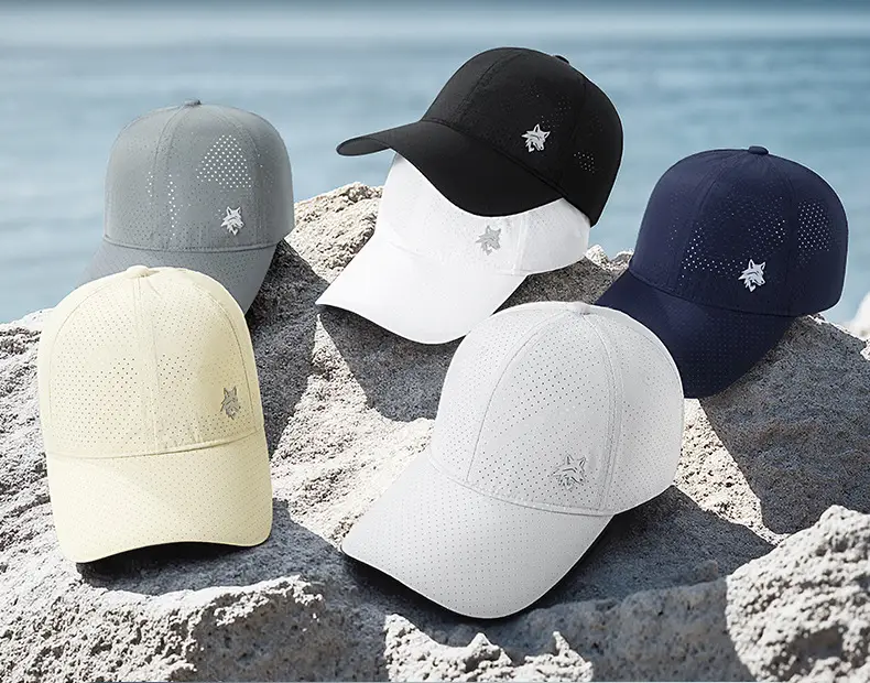 Men Grey Mesh Cycling Cap with Star Logo — feature 15