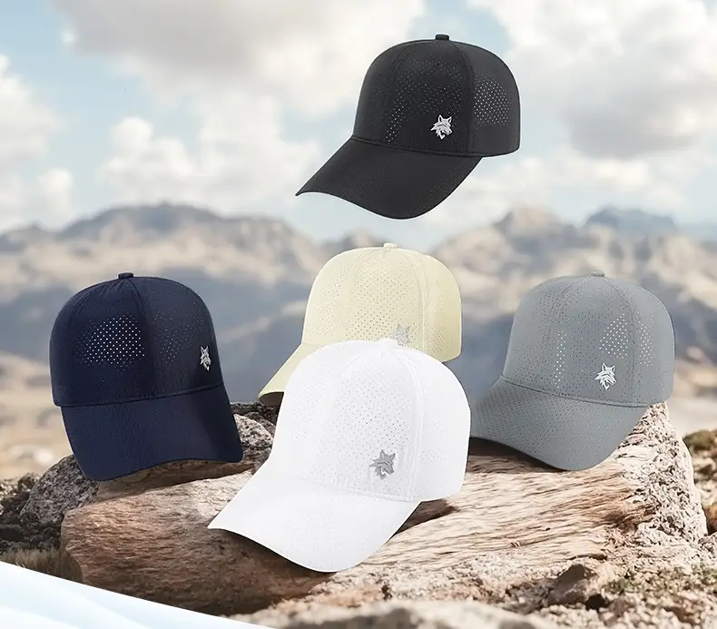 Men Grey Mesh Cycling Cap with Star Logo — feature 9