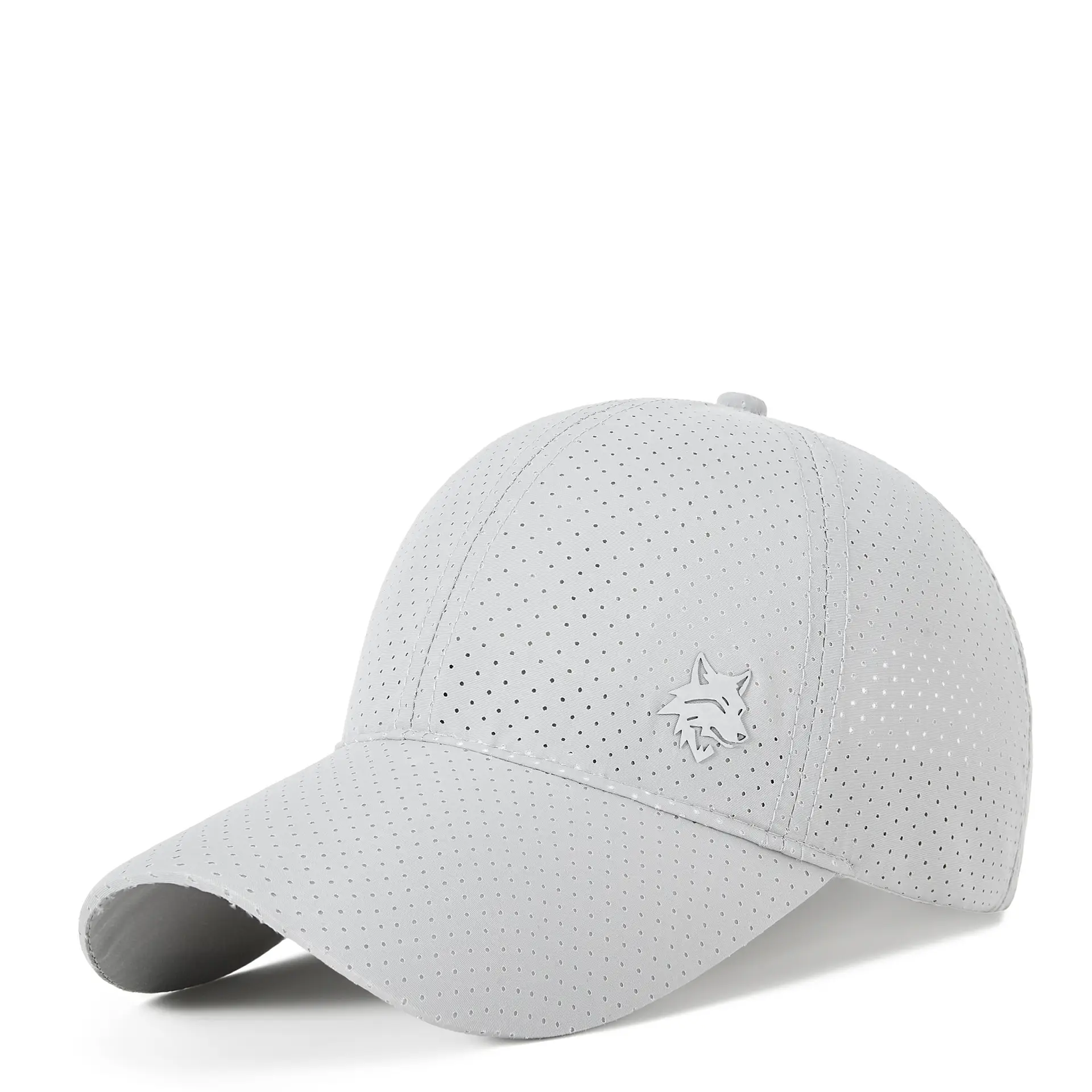 Men Grey Mesh Cycling Cap with Star Logo - Image 6
