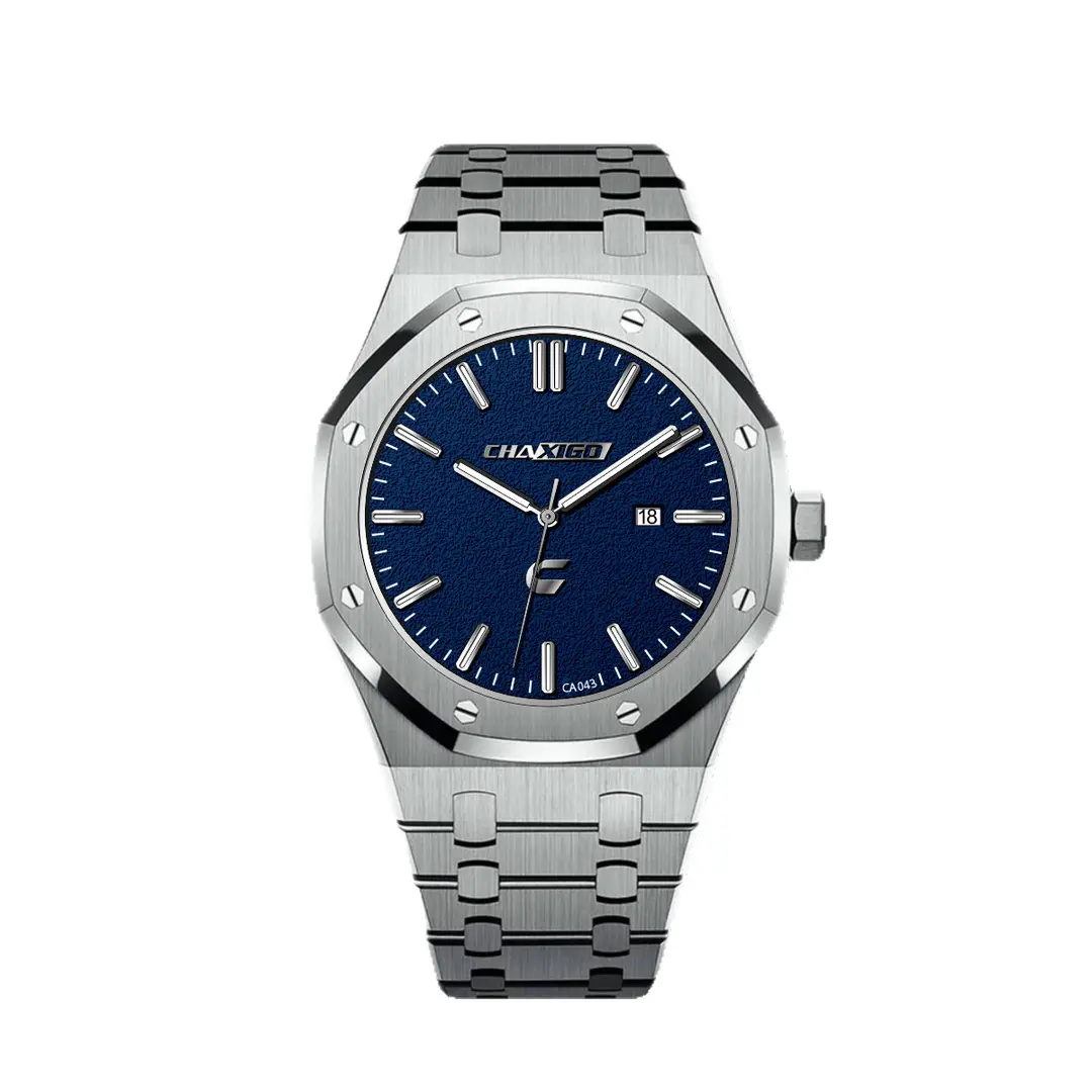 Classic High-End Men's Quartz Business Watch Royal Oak Style Metal Large Dial Casual Waterproof Watch Cross-Border
