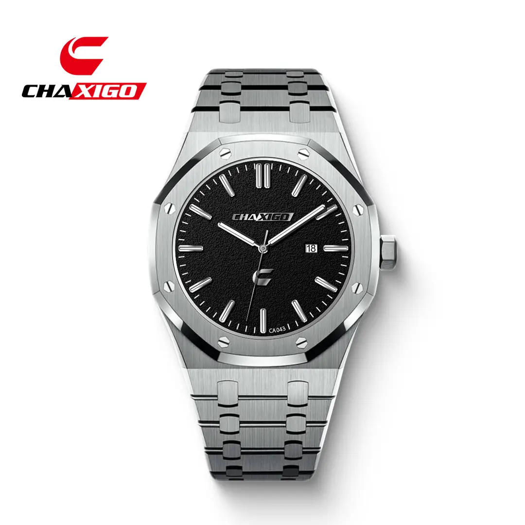 Classic High-End Men's Quartz Business Watch Royal Oak Style Metal Large Dial Casual Waterproof Watch Cross-Border
