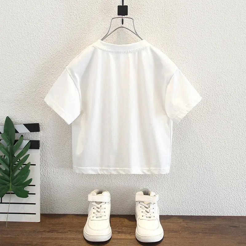 Boys Summer T-Shirt White Little Dog Print 2025 - Image 5