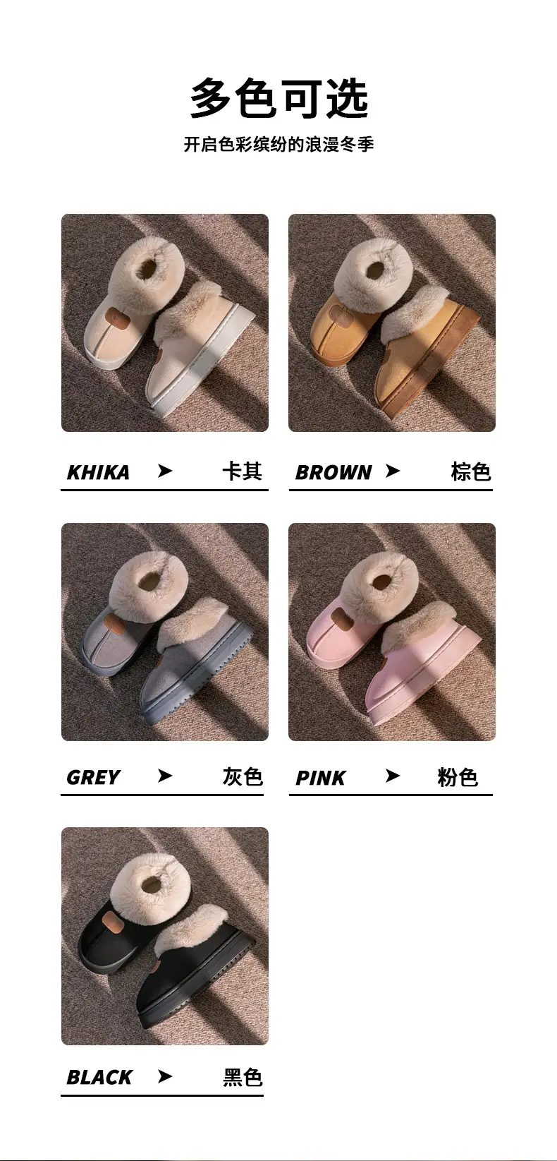 Women's Pink Cotton Slippers with Fleece Heel for Winter — feature 6