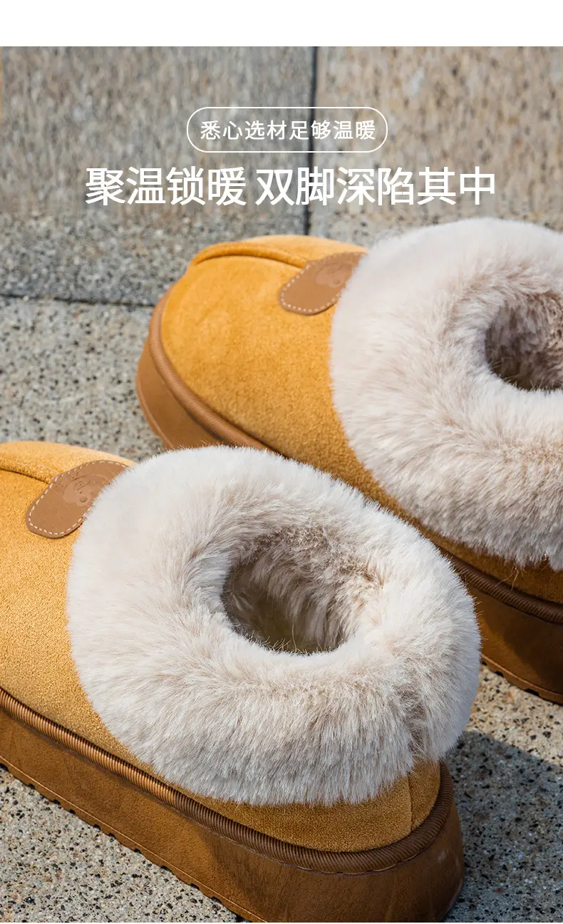 Women's Pink Cotton Slippers with Fleece Heel for Winter — feature 8