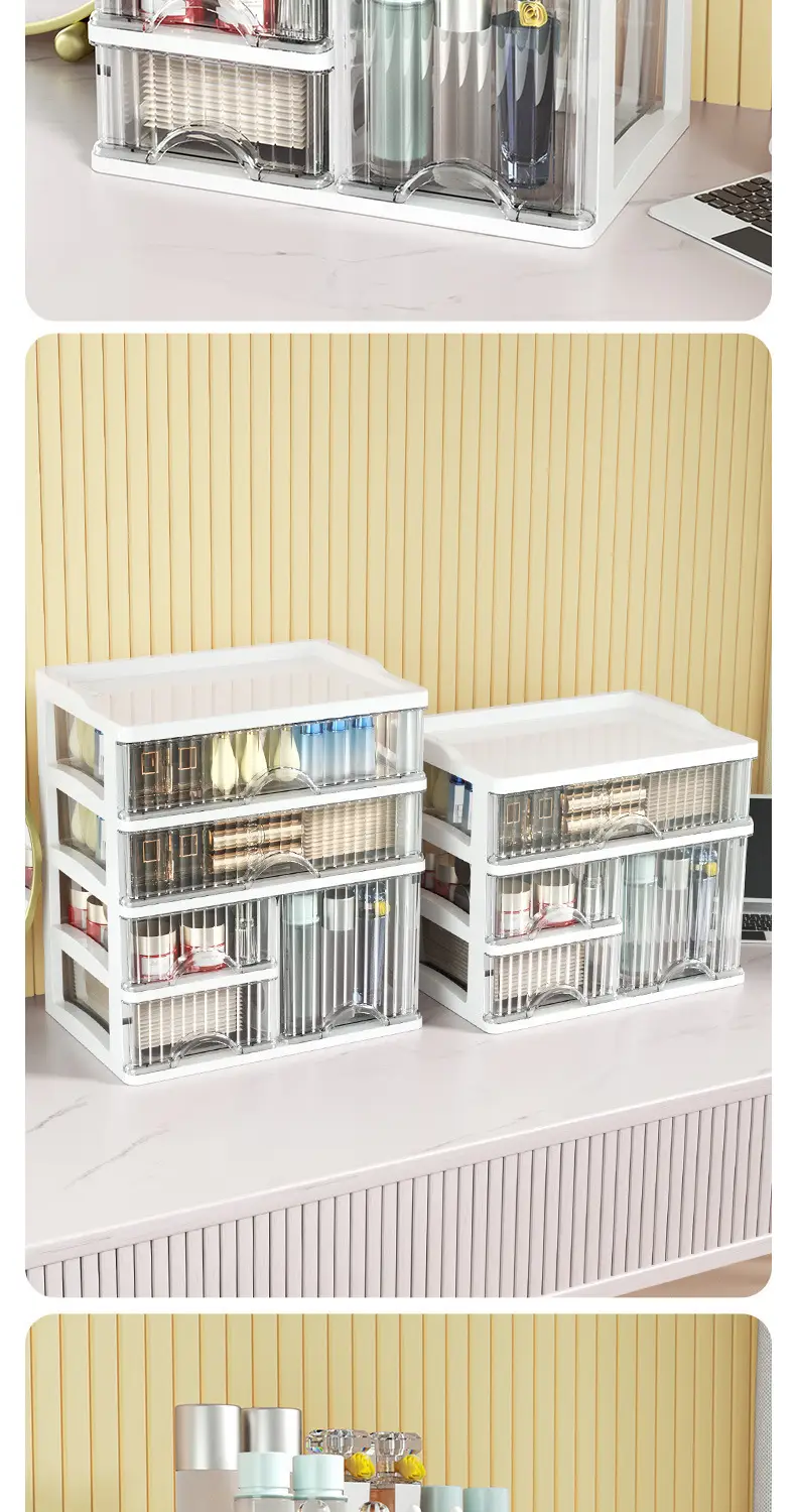 Cosmetics Storage Box with 2 Layers & A4 Paper Holder — feature 13