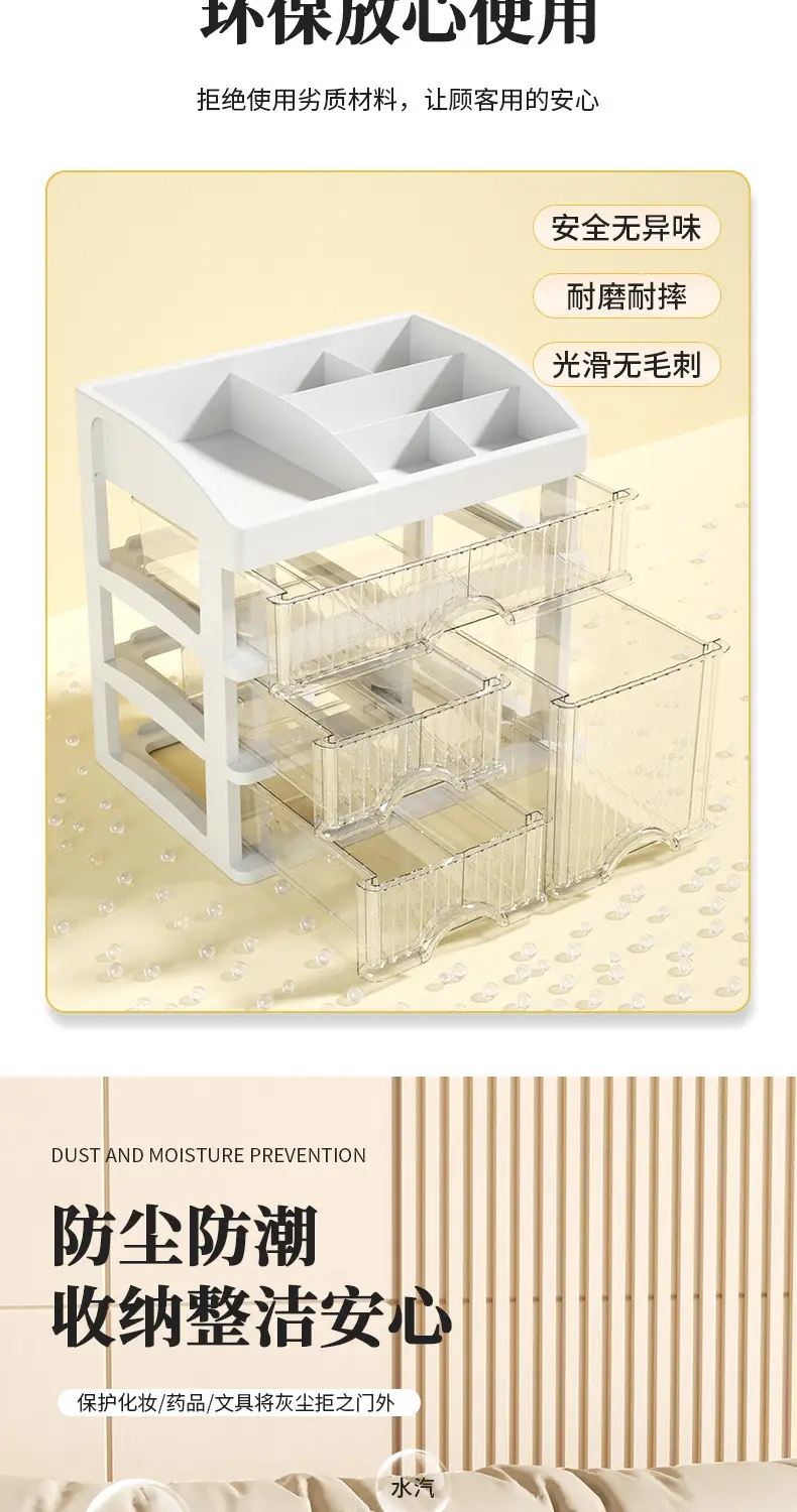 Cosmetics Storage Box with 2 Layers & A4 Paper Holder — feature 7