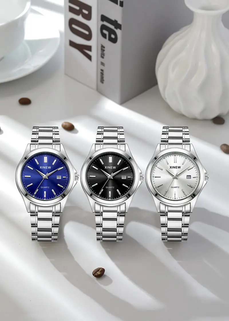 Men's Stainless Steel Calendar Watch Blue Dial — feature 14