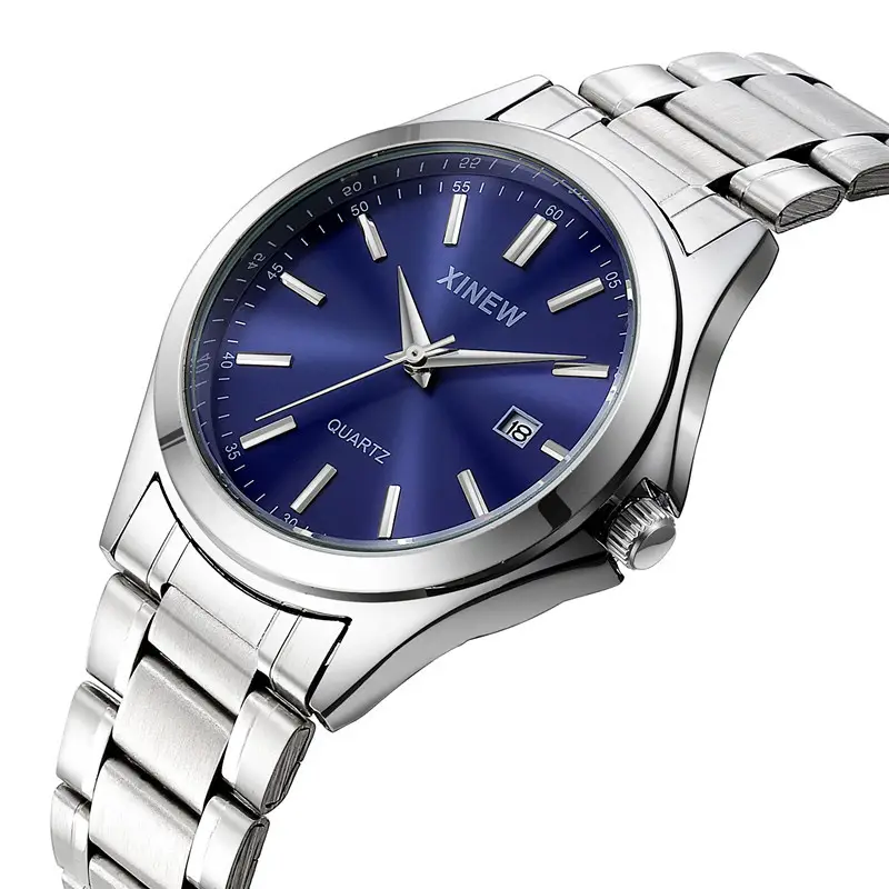 Men's Stainless Steel Calendar Watch Blue Dial — feature 5