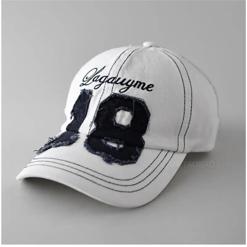 Black Digital Exposed Stitching Baseball Cap for Men Women - Image 5