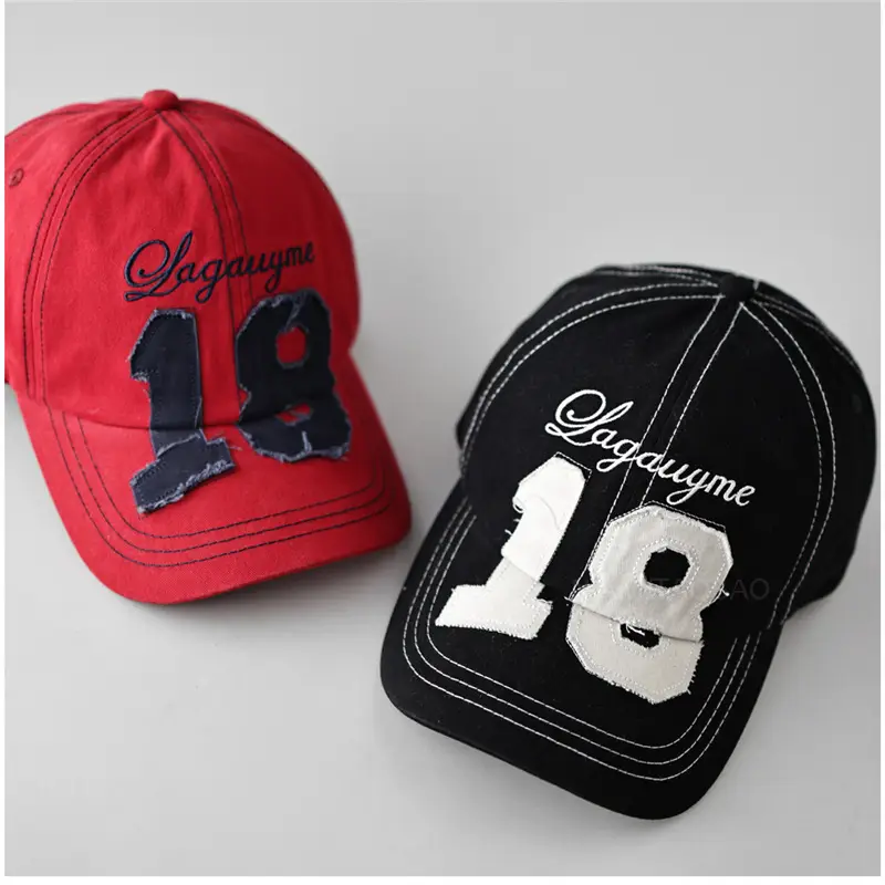 Black Digital Exposed Stitching Baseball Cap for Men Women - Image 7