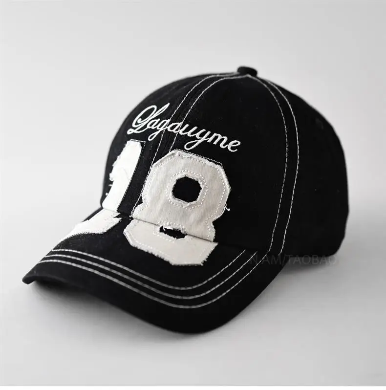Black Digital Exposed Stitching Baseball Cap for Men Women — feature 1