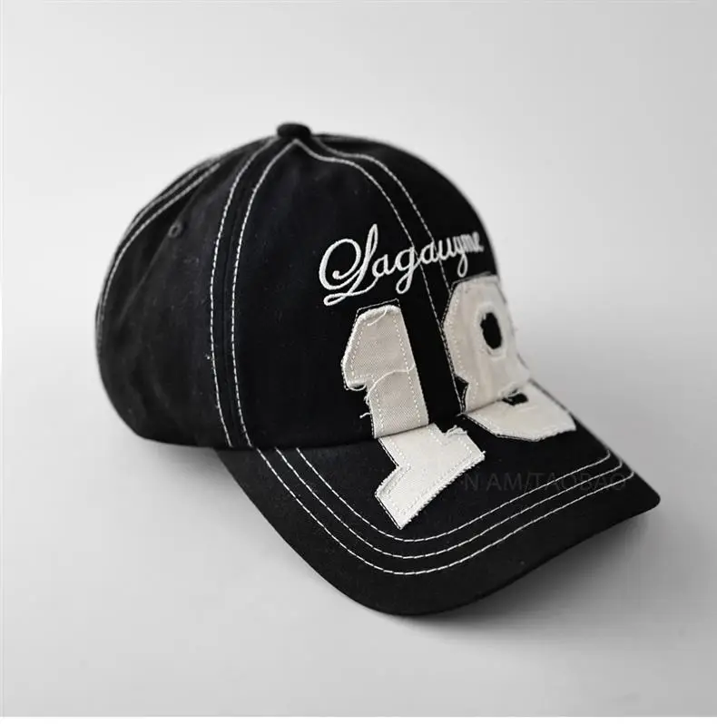 Black Digital Exposed Stitching Baseball Cap for Men Women — feature 11