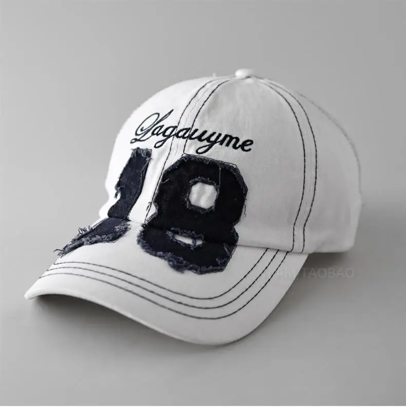 Black Digital Exposed Stitching Baseball Cap for Men Women — feature 2
