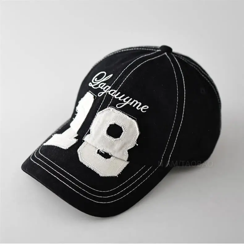 Black Digital Exposed Stitching Baseball Cap for Men Women — feature 6