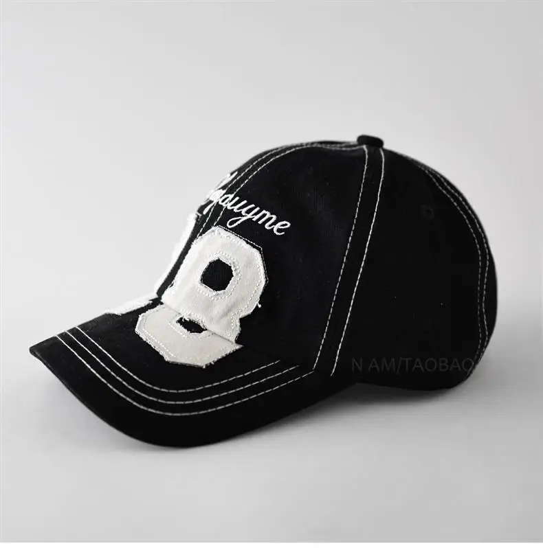 Black Digital Exposed Stitching Baseball Cap for Men Women — feature 9