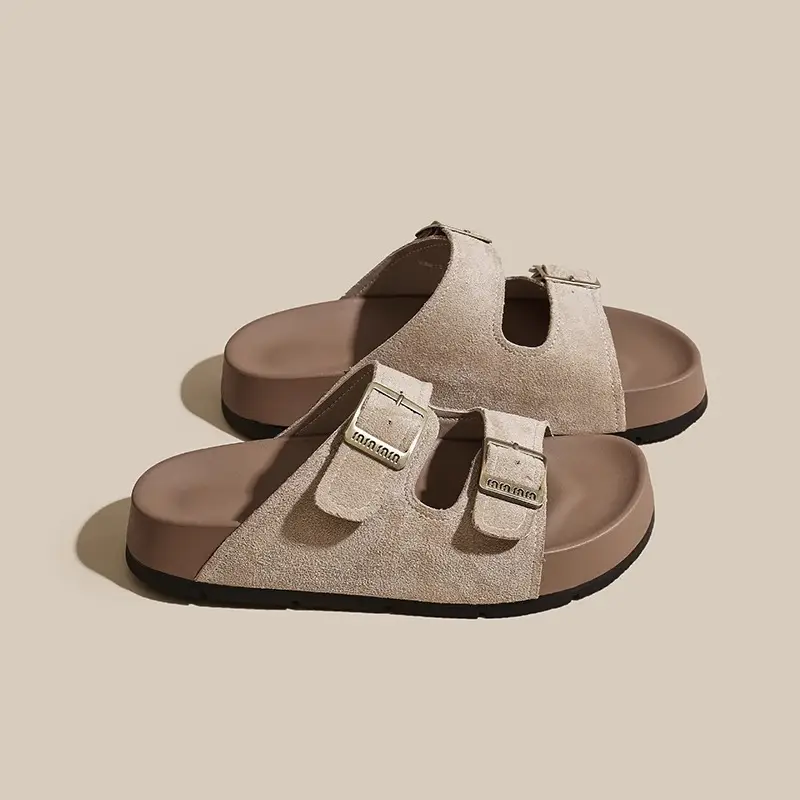 Thick-Soled Height-Increasing Birkenstock Sandals for Women's Summer Outer Wear 2025 Spring New Retro Casual Beach Sandals - Image 5