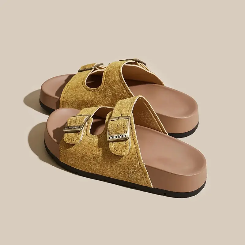 Thick-Soled Height-Increasing Birkenstock Sandals for Women's Summer Outer Wear 2025 Spring New Retro Casual Beach Sandals - Image 7