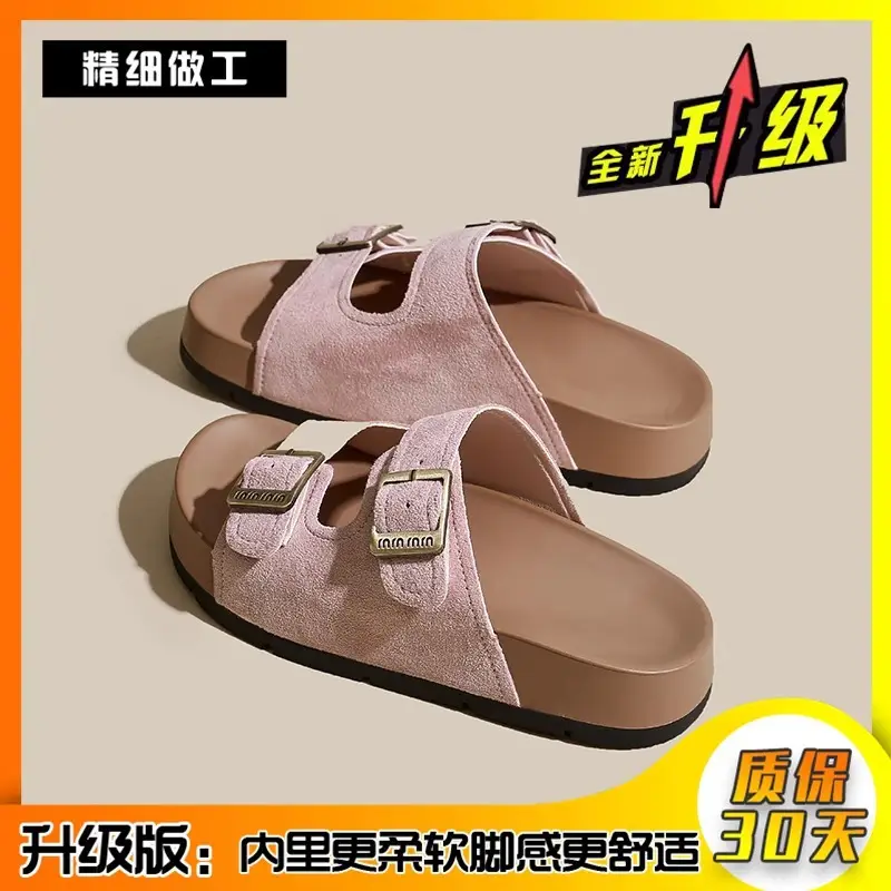Thick-Soled Height-Increasing Birkenstock Sandals for Women's Summer Outer Wear 2025 Spring New Retro Casual Beach Sandals - Image 2