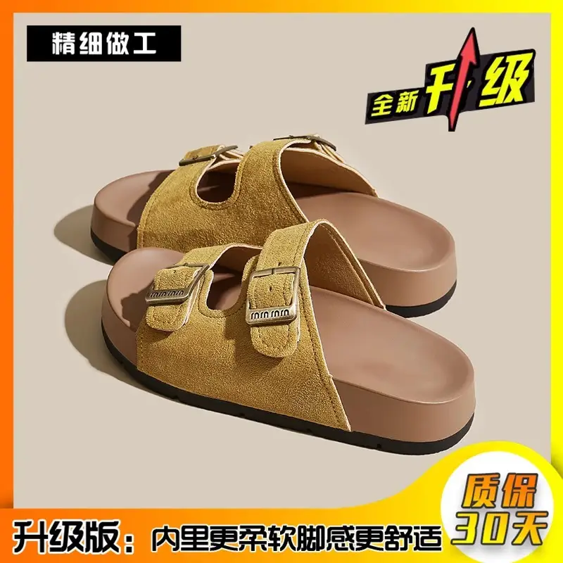 Thick-Soled Height-Increasing Birkenstock Sandals for Women's Summer Outer Wear 2025 Spring New Retro Casual Beach Sandals - Image 3