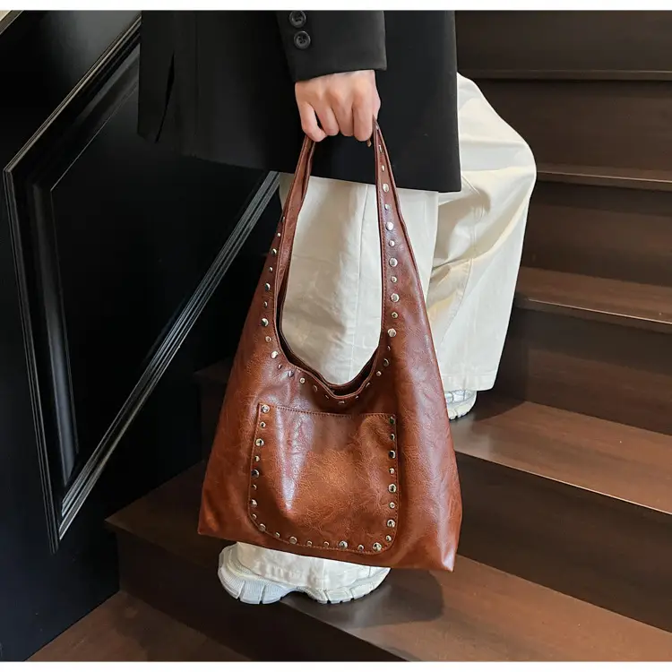 Women's Beige Textured Shoulder Bag Large Capacity Tote — feature 10
