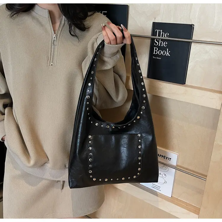 Women's Beige Textured Shoulder Bag Large Capacity Tote — feature 27