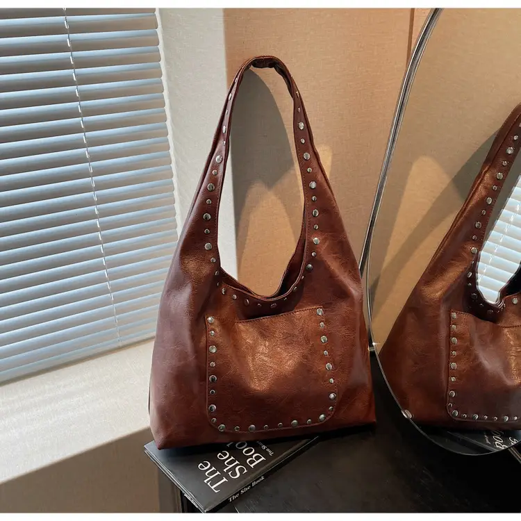 Women's Beige Textured Shoulder Bag Large Capacity Tote — feature 35