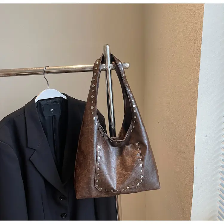 Women's Beige Textured Shoulder Bag Large Capacity Tote — feature 42