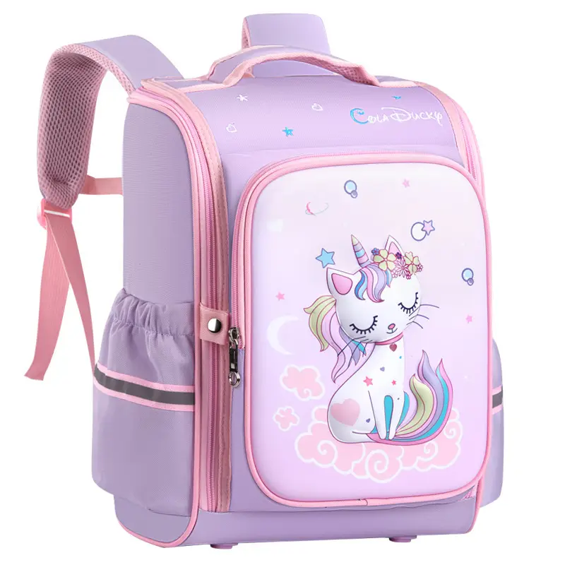 Children's Schoolbags for Primary School Students, Girls and Boys 6-12 Years Old, Burden-Reducing Spine Protection Cartoon 1-3-6 Grade Yishao Dong Factory